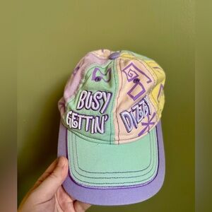 DISNEY PARKS ALICE IN WONDERLAND TEACUPS 'BUSY GETTIN' DIZZY' BASEBALL CAP HAT